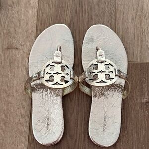 Tory Burch Soft Miller Metallic Gold Sandals
